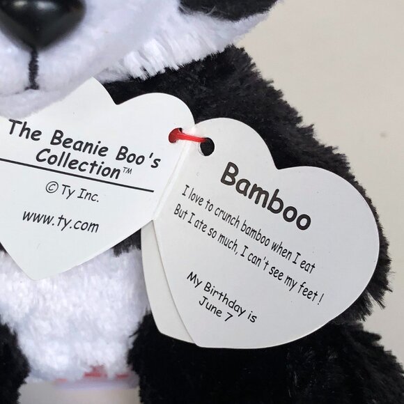 Ty Small Size New w/ Tag Beanie Boos Bamboo Panda 6" - Picture 7 of 10